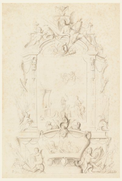 Venus en la Forja de Vulcano, Diseño para un Panel de Aparador de Jean Bernard Honoré Toro