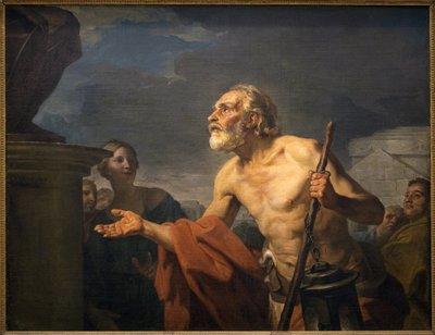 Diógenes pidiendo limosna a las estatuas de Jean Bernard Restout