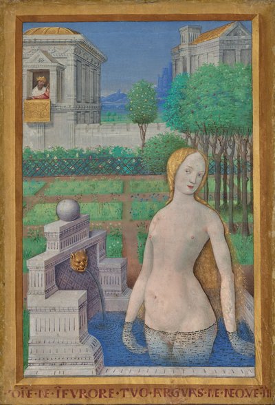 Baño de Betsabé de las Horas de Luis XII de Jean Bourdichon