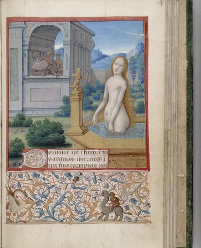 Betsabé bañándose Libro de Horas, 1485-1499 de Jean Bourdichon
