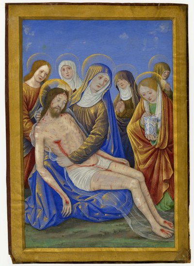 Deploración del Cristo muerto de Jean Bourdichon