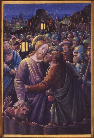 El beso de Judas, finales del siglo XV (vitela) de Jean Bourdichon