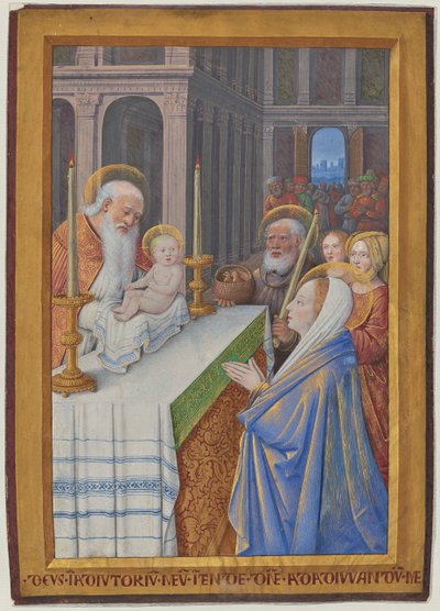 Die Darstellung im Tempel de Jean Bourdichon