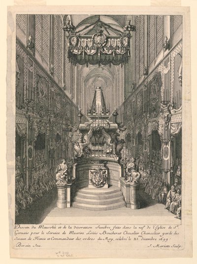 Catafalco de Louis Boucherat, segundo estado, St. Gervais, París de Jean Bérain, the Elder