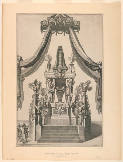 Catafalco de María Teresa de Austria, Notre Dame, París de Jean Bérain, the Elder