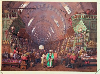 Un Bazar en Constantinopla, 1873 de Jean Brindesi