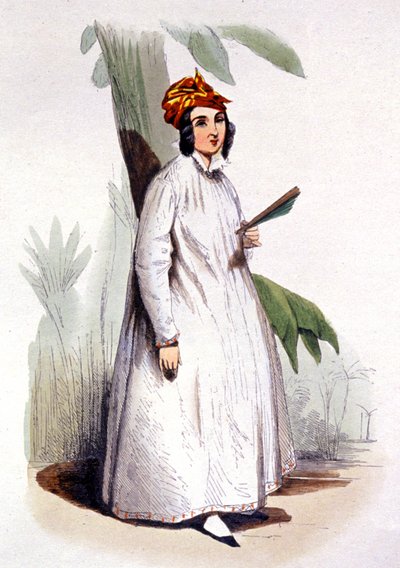 La mujer criolla, Antillas francesas, c.1850 (grabado) de Jean Charles (1800 79) Pauquet