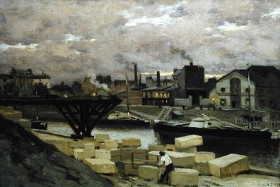 Los muelles, c.1885-90 de Jean Charles Cazin