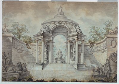 Exedra en un Parque Dedicado a las Virtudes y Actividades Humanas de Jean Charles Delafosse