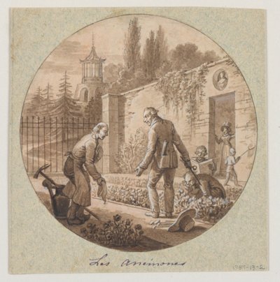 Diseño para un plato de porcelana pintado, Les Anémones (Anémonas) para el Servicio de Cultivo de Flores de Jean Charles Develly