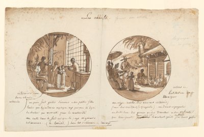Diseños para platos de porcelana pintada, Les Ananas del Servicio de Objetos de Postre de Jean Charles Develly
