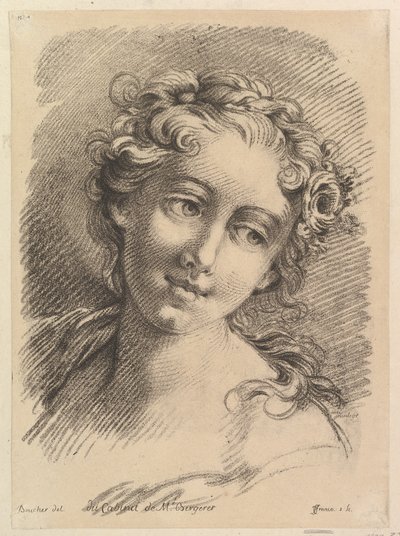 Cabeza de una Mujer, 1748-69 de Jean Charles François