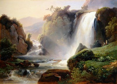 Las Cataratas de Tívoli, c.1822-25 de Jean Charles Joseph Rémond