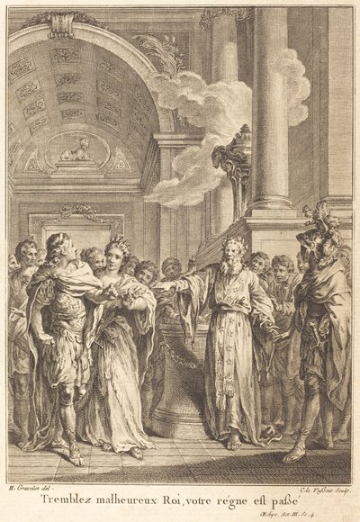 Tiemblen desdichados reyes, su reinado ha pasado de Jean Charles Levasseur after Hubert François Gravelot