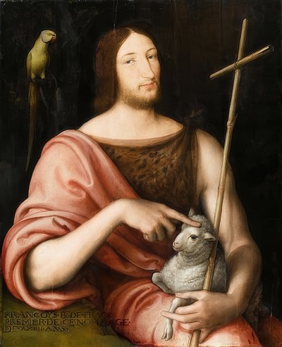 Retrato de Francisco I de Francia (1494-1547) como San Juan Bautista. 1518 de Jean Clouet