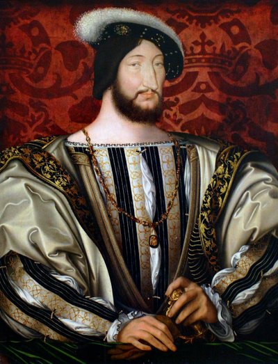 Retrato de Francisco I 1494-1547, Rey de Francia, Duque de Bretaña, Conde de Provenza, ca 1530 de Jean Clouet