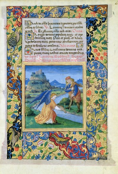 Tobías y el ángel, del Libro de Horas de Luis de Orleans, 1469 de Jean Colombe