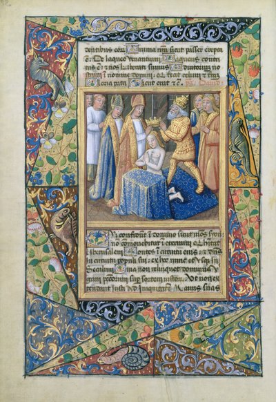 David siendo coronado, del Libro de Horas de Luis de Orleans, 1490 de Jean Colombe