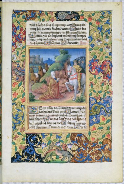 El encuentro de Abigail y David, del Libro de Horas de Luis de Orleans, 1490 de Jean Colombe