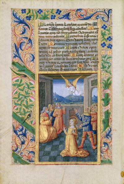 Judith rezando, del Libro de Horas de Luis de Orleans, 1490 de Jean Colombe