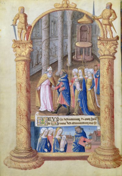 Presentación del Niño Jesús en el templo, del Libro de Horas de Luis de Orleans, 1490 de Jean Colombe
