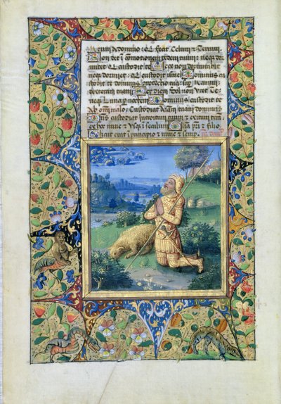 Samuel invocando al Señor, del Libro de Horas de Luis de Orleans, 1490 de Jean Colombe