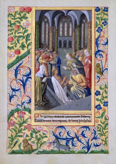 La resurrección de Lázaro, del "Libro de Horas de Luis de Orleans". de Jean Colombe