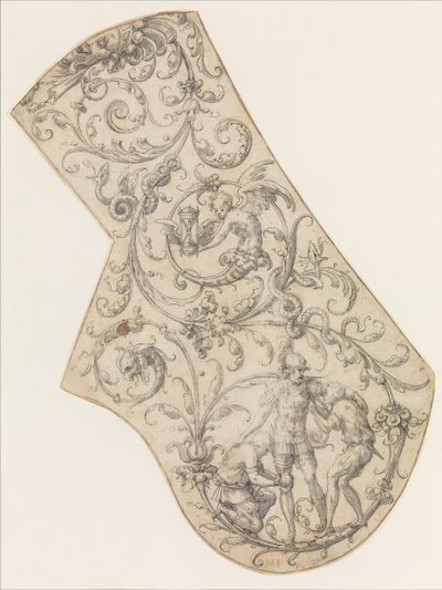 Diseño para la hombrera derecha de una armadura de desfile de Jean Cousin the Elder.