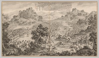 Gran Victoria en Huerman: de Escenas de Batalla de la Supresión de Rebeliones..., c. 1765-1774 de Jean Damascene Sallusti