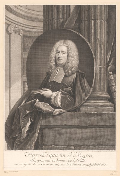 Retrato de Pierre-Augustin Le Mercier Pierre-Augustin Le Mercier (título sobre objeto) de Jean Daullé