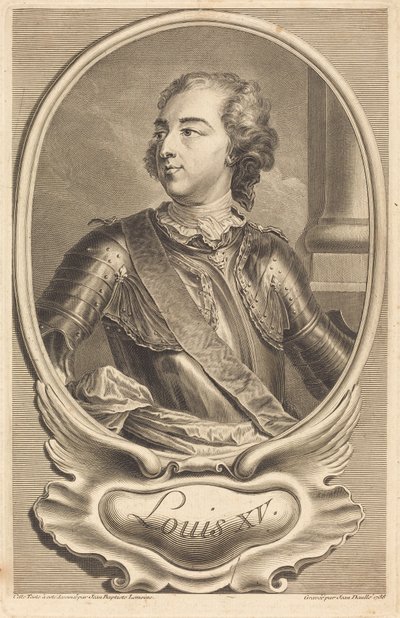 Luis XV de Jean Daullé after Jean Baptiste Lemoyne II