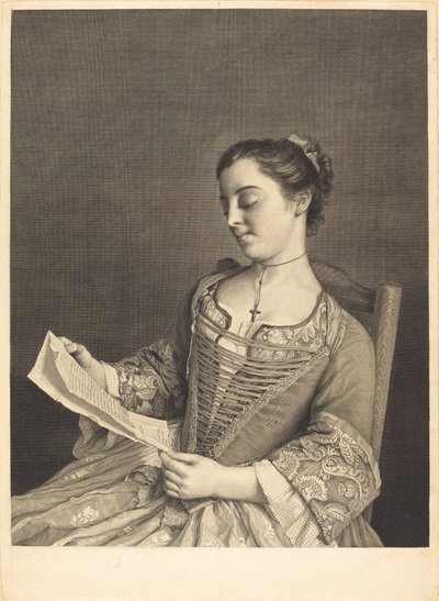 Mlle. Lavergne de Jean Daullé and Simon Francois Ravenet I after Jean Étienne Liotard