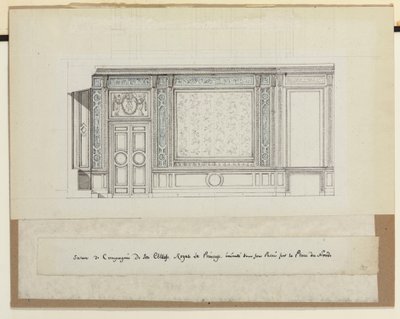 Diseño para decoraciones de paredes para el Salon de Compagnie de Jean Desmosthene (attr. to) Dugourc