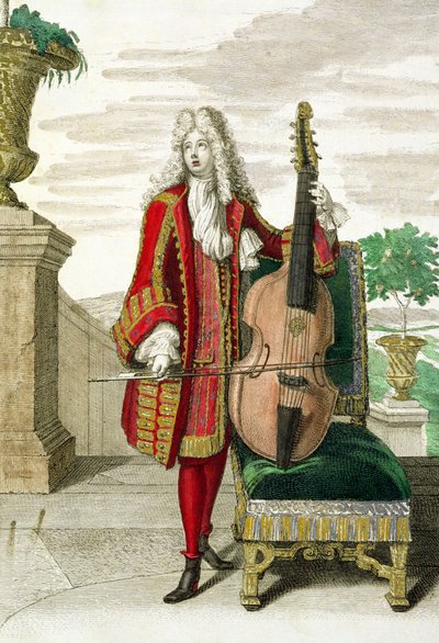 Caballero tocando el violonchelo, publicado c.1688-90 de Jean Dieu de Saint Jean