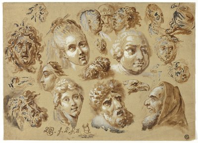 Bocetos de cabezas de Jean Démosthène Dugourc