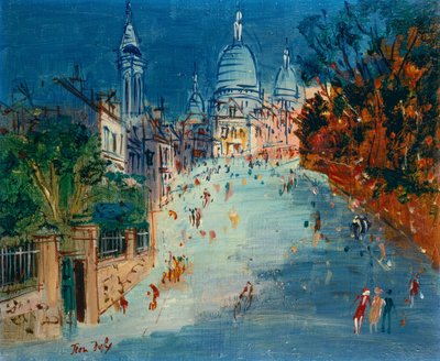 Una calle de Montmartre (óleo sobre lienzo) de Jean Dufy