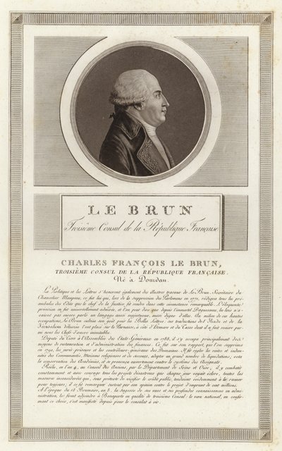 Retrato de Charles-François Lebrun, duque de Plaisance de Jean Duplessi Bertaux