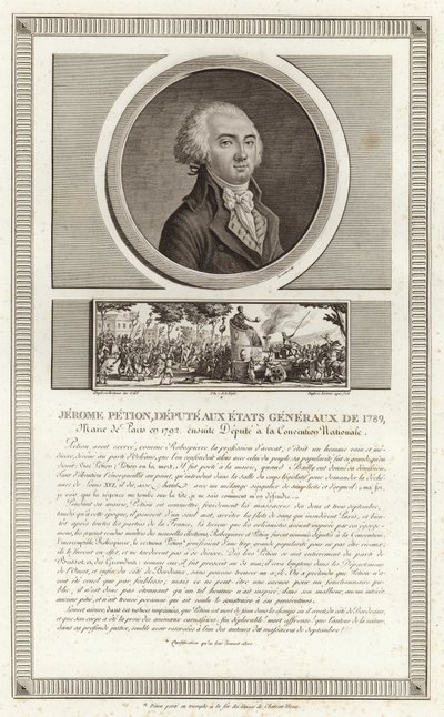 Retrato de Jerome Petion de Villeneuve de Jean Duplessi Bertaux