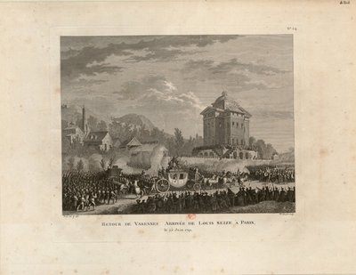 Regreso de Varennes, Llegada de Luis Capeto a París, 1802 de Jean Duplessis Bertaux