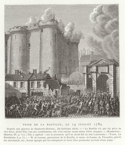 Asalto a la Bastilla, París, Revolución Francesa, 14 de julio de 1789 de Jean Duplessis Bertaux
