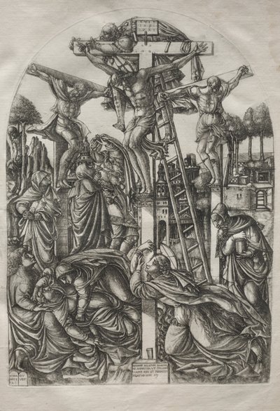 Cristo en la cruz entre los dos ladrones, antes de 1561 de Jean Duvet