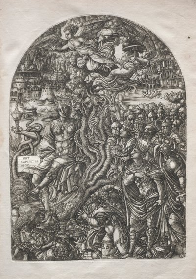 El Apocalipsis: Babilonia la Ramera, sentada en la bestia de siete cabezas, 1546-1556 de Jean Duvet