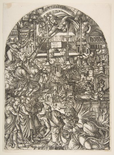 La medición del templo, del Apocalipsis de Jean Duvet