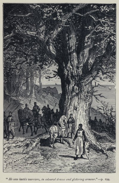 Vio guerreros hostiles, con vestidos de colores y armaduras brillantes de Jean Edouard Dargent