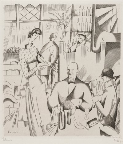 Cena en el Bistrot, 1923 de Jean Emile Laboureur