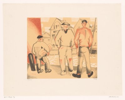Tres viseras en la calle
Los pescadores y el musgo de Jean Emile Laboureur