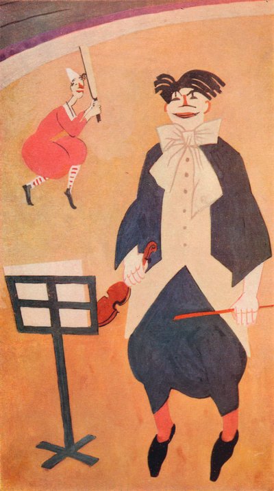 El payaso. Decoración mural en el restaurante Boulestins, Londres, c1927 de Jean Emile Laboureur