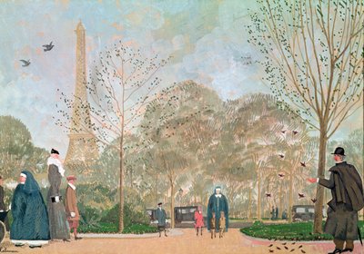 Paseando en los Jardines del Trocadero, c.1920 de Jean Emile Laboureur