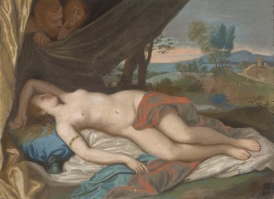 Ninfa dormida espiada por sátiros
Ninfa dormida espiada por sátiros, según un cuadro basado en un grabado de Anthony van Dyck de Jean Étienne Liotard