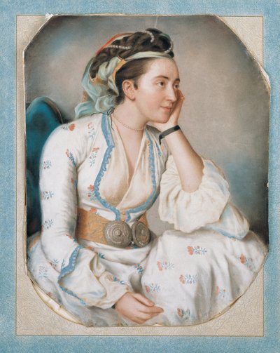 Mujer con vestido turco, mediados del siglo XVIII de Jean Étienne Liotard